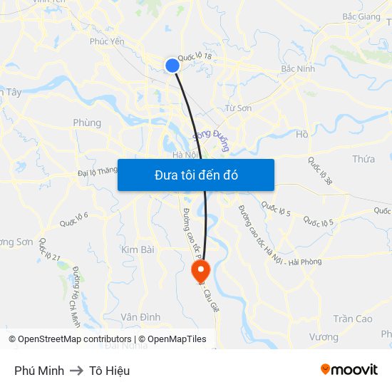 Phú Minh to Tô Hiệu map
