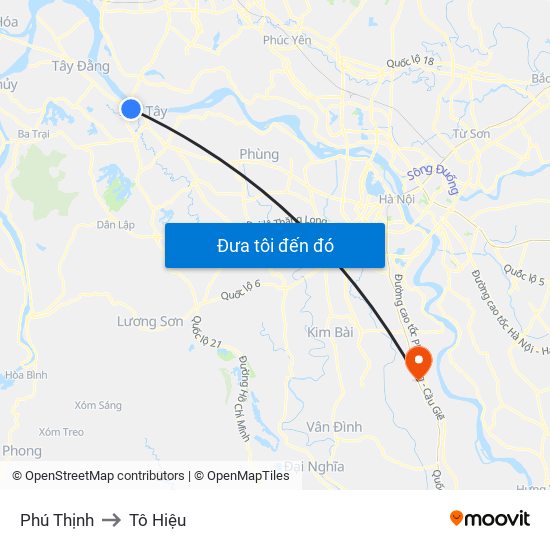 Phú Thịnh to Tô Hiệu map