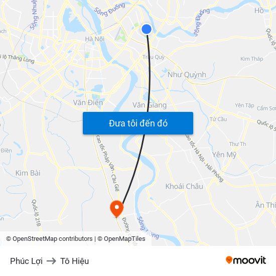 Phúc Lợi to Tô Hiệu map