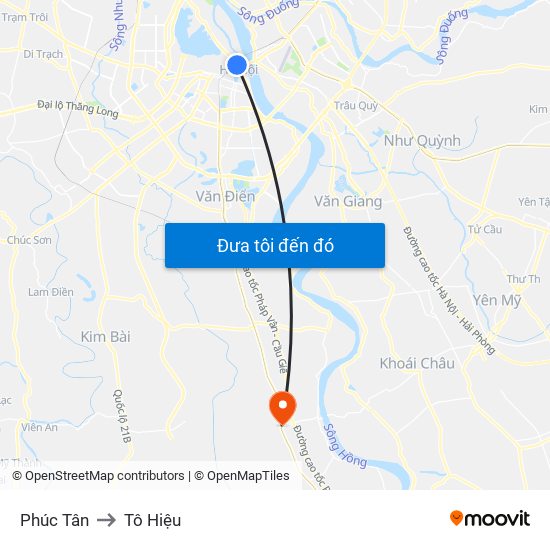 Phúc Tân to Tô Hiệu map