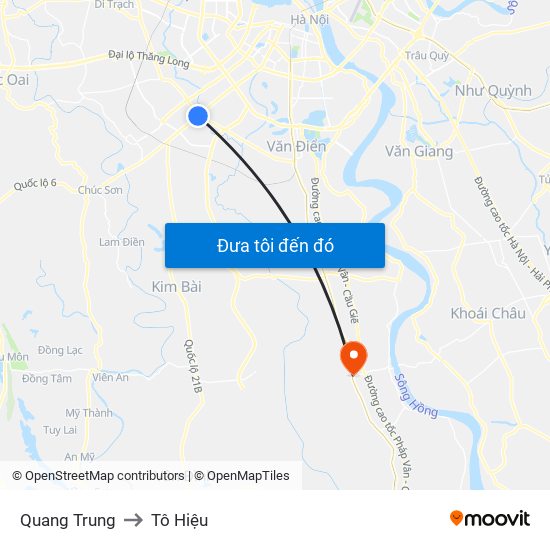 Quang Trung to Tô Hiệu map