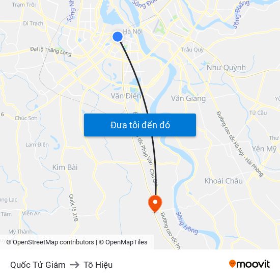 Quốc Tử Giám to Tô Hiệu map