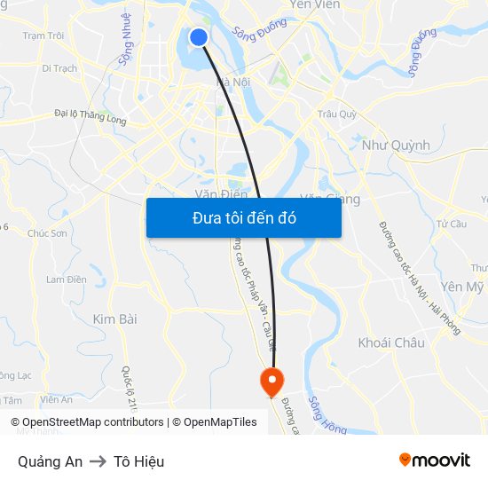 Quảng An to Tô Hiệu map