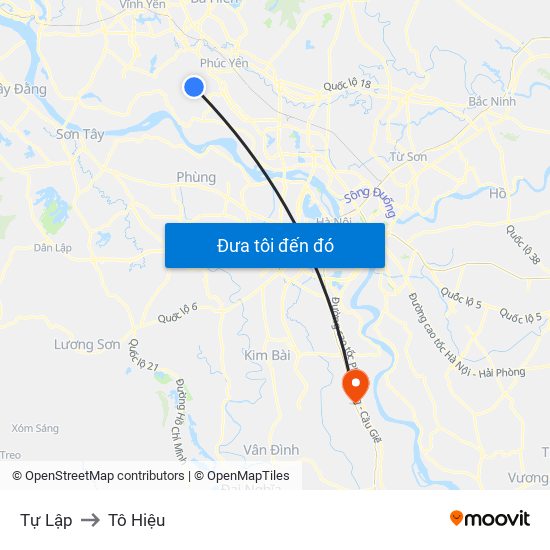 Tự Lập to Tô Hiệu map