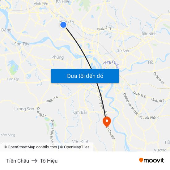 Tiền Châu to Tô Hiệu map