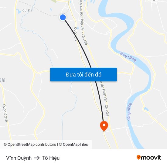 Vĩnh Quỳnh to Tô Hiệu map