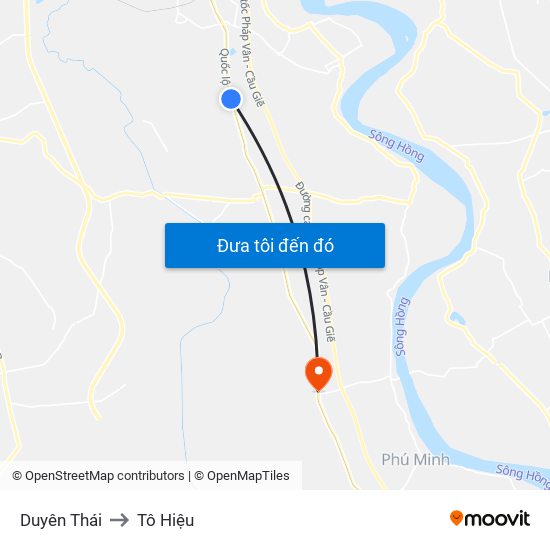 Duyên Thái to Tô Hiệu map