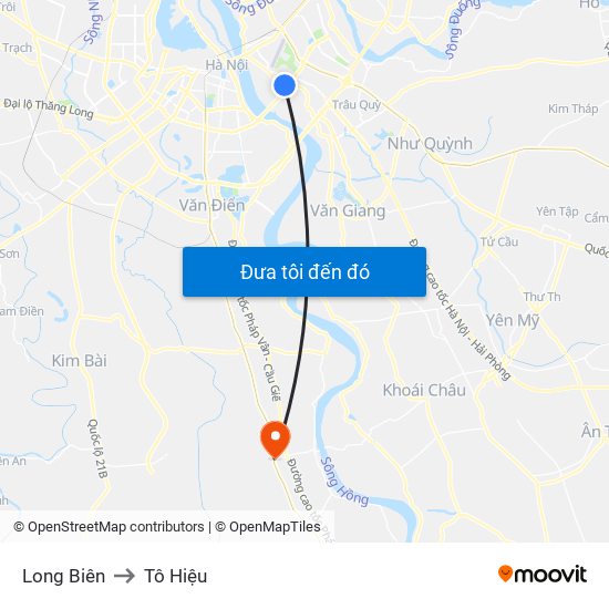 Long Biên to Tô Hiệu map