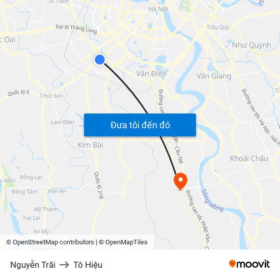 Nguyễn Trãi to Tô Hiệu map