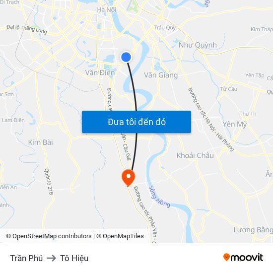 Trần Phú to Tô Hiệu map