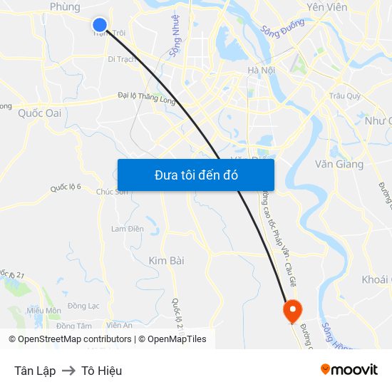 Tân Lập to Tô Hiệu map