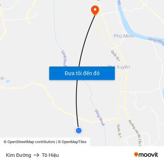 Kim Đường to Tô Hiệu map