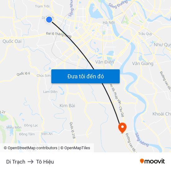 Di Trạch to Tô Hiệu map