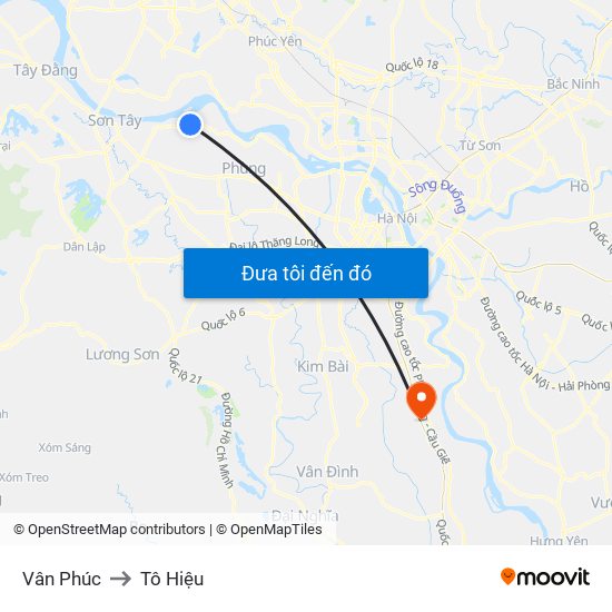 Vân Phúc to Tô Hiệu map