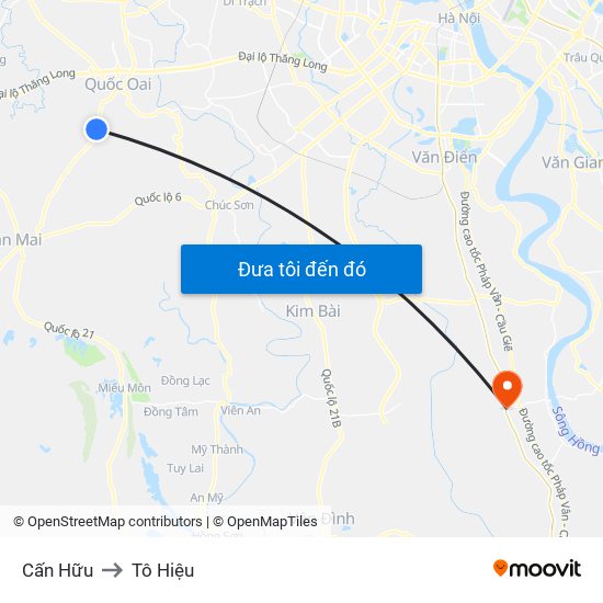 Cấn Hữu to Tô Hiệu map