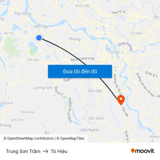 Trung Sơn Trầm to Tô Hiệu map