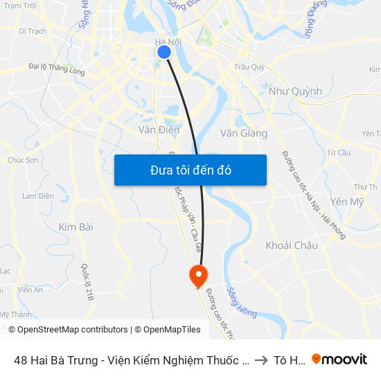 48 Hai Bà Trưng - Viện Kiểm Nghiệm Thuốc Trung Ương to Tô Hiệu map