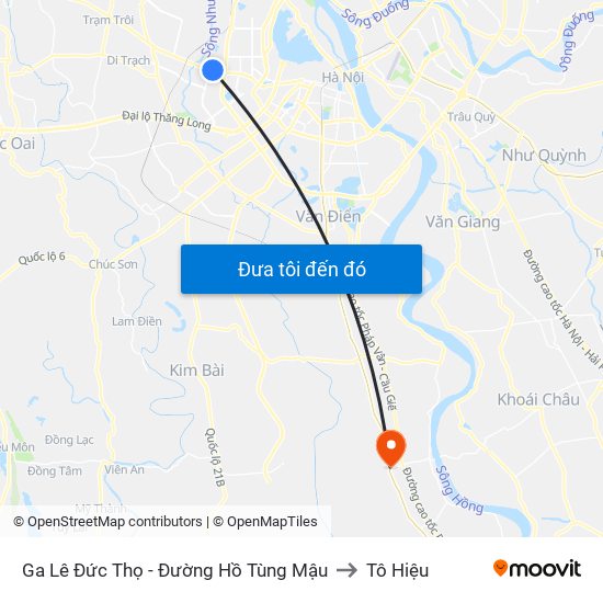 Ga Lê Đức Thọ - Đường Hồ Tùng Mậu to Tô Hiệu map