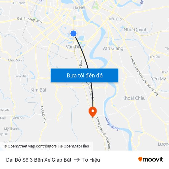 Dải Đỗ Số 3 Bến Xe Giáp Bát to Tô Hiệu map