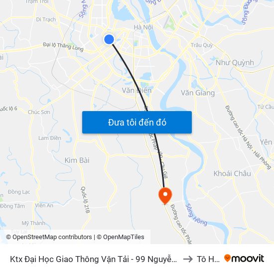 Ktx Đại Học Giao Thông Vận Tải - 99 Nguyễn Chí Thanh to Tô Hiệu map