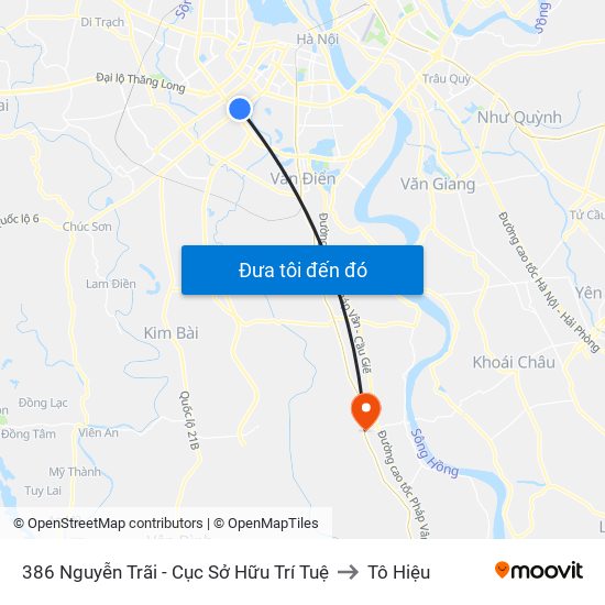 386 Nguyễn Trãi - Cục Sở Hữu Trí Tuệ to Tô Hiệu map