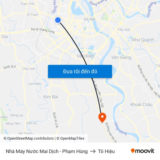 Nhà Máy Nước Mai Dịch - Phạm Hùng to Tô Hiệu map