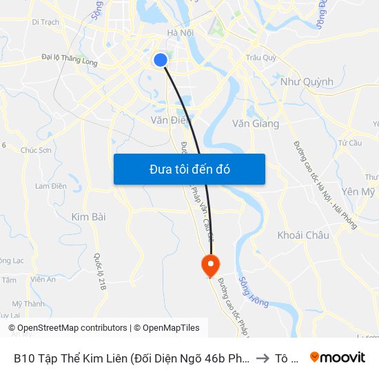 B10 Tập Thể Kim Liên (Đối Diện Ngõ 46b Phạm Ngọc Thạch) to Tô Hiệu map