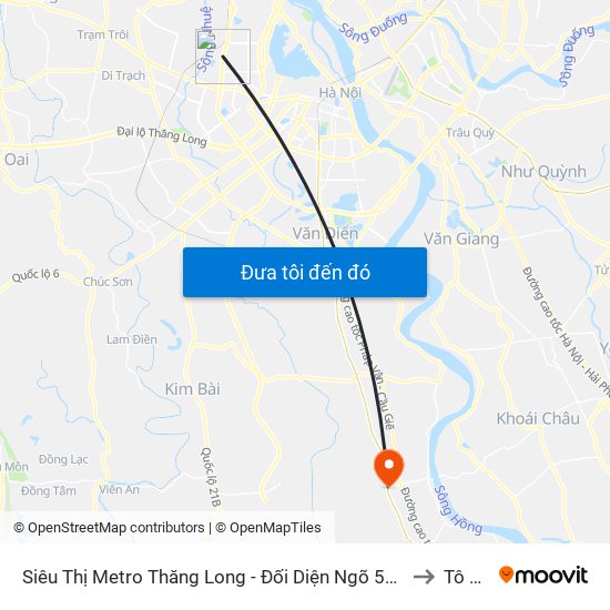 Siêu Thị Metro Thăng Long - Đối Diện Ngõ 599 Phạm Văn Đồng to Tô Hiệu map