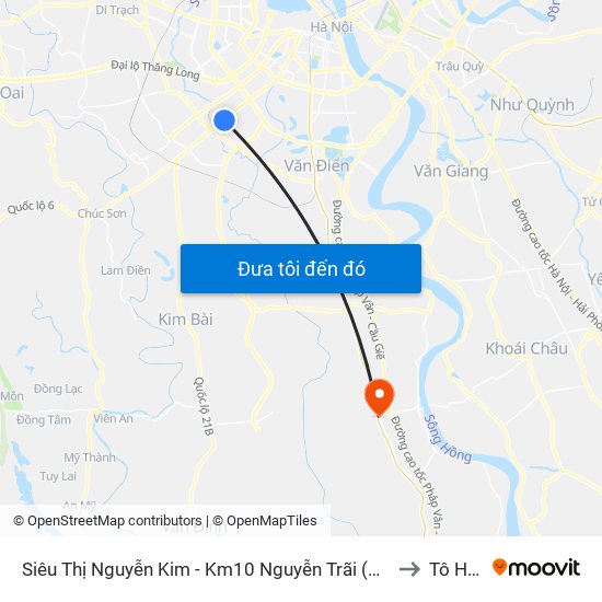 Siêu Thị Nguyễn Kim - Km10 Nguyễn Trãi (Hà Đông) to Tô Hiệu map