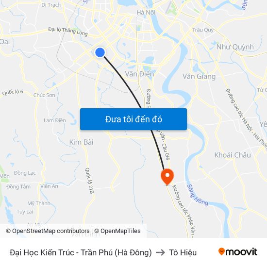Đại Học Kiến Trúc - Trần Phú (Hà Đông) to Tô Hiệu map