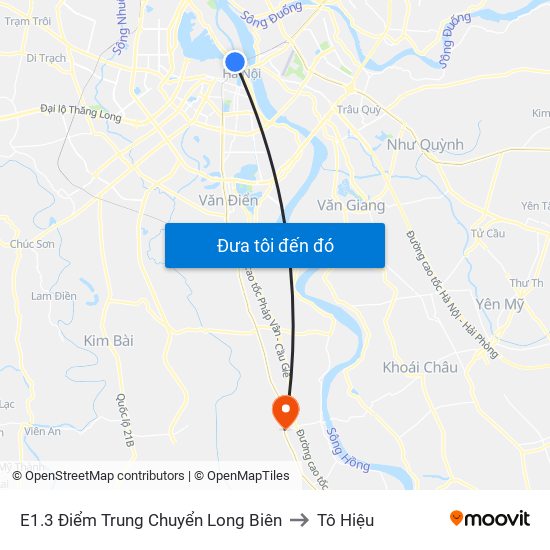 E1.3 Điểm Trung Chuyển Long Biên to Tô Hiệu map