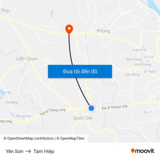 Yên Sơn to Tam Hiệp map