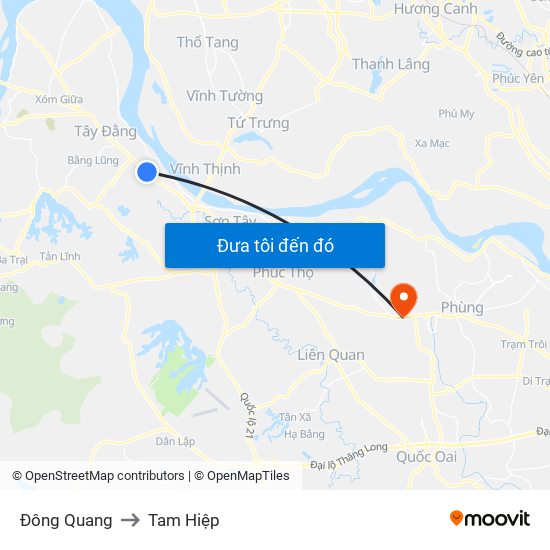 Đông Quang to Tam Hiệp map