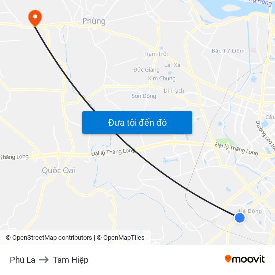 Phú La to Tam Hiệp map