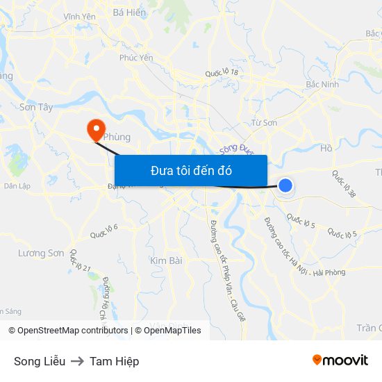 Song Liễu to Tam Hiệp map
