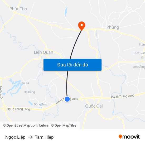 Ngọc Liệp to Tam Hiệp map