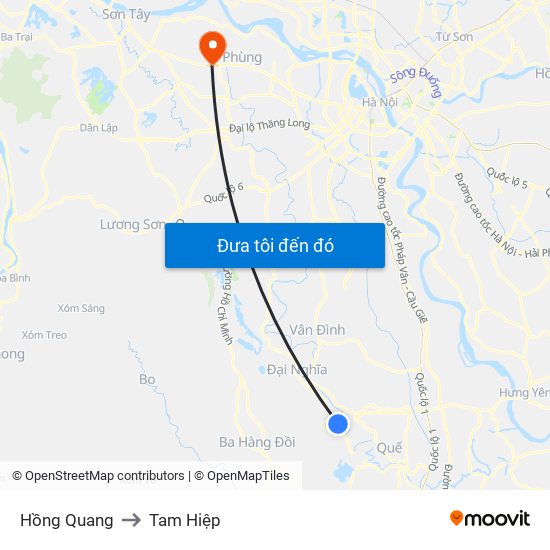 Hồng Quang to Tam Hiệp map