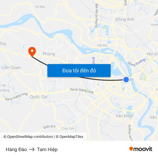 Hàng Đào to Tam Hiệp map