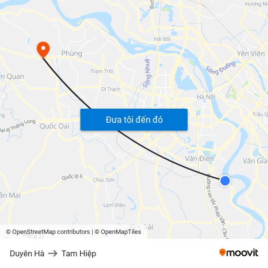 Duyên Hà to Tam Hiệp map