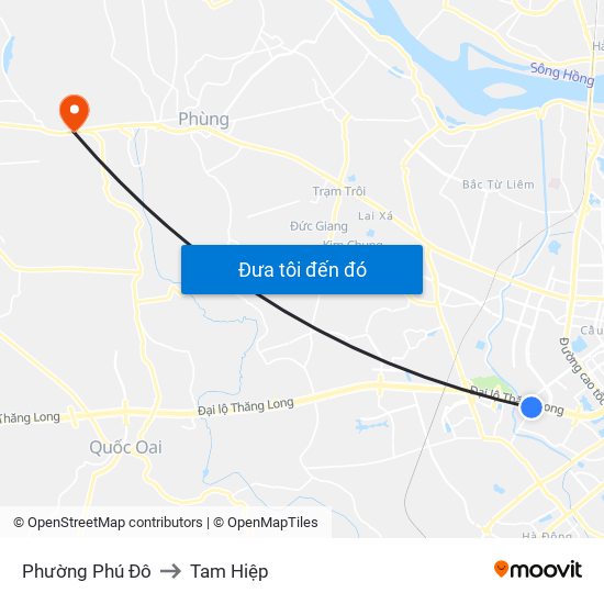Phường Phú Đô to Tam Hiệp map