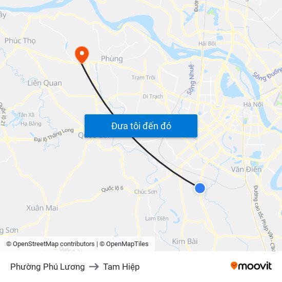Phường Phú Lương to Tam Hiệp map