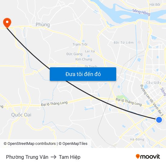 Phường Trung Văn to Tam Hiệp map