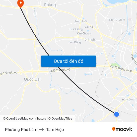 Phường Phú Lãm to Tam Hiệp map