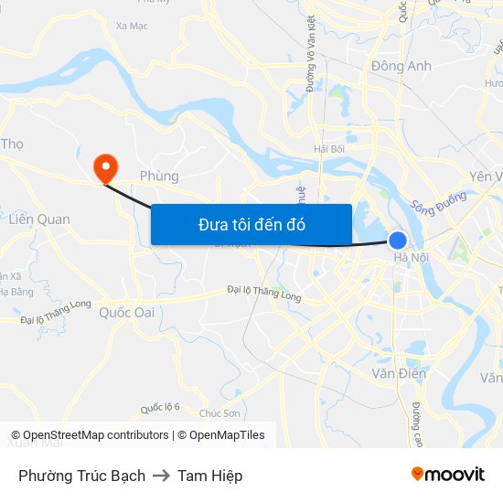 Phường Trúc Bạch to Tam Hiệp map