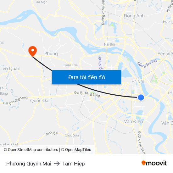Phường Quỳnh Mai to Tam Hiệp map