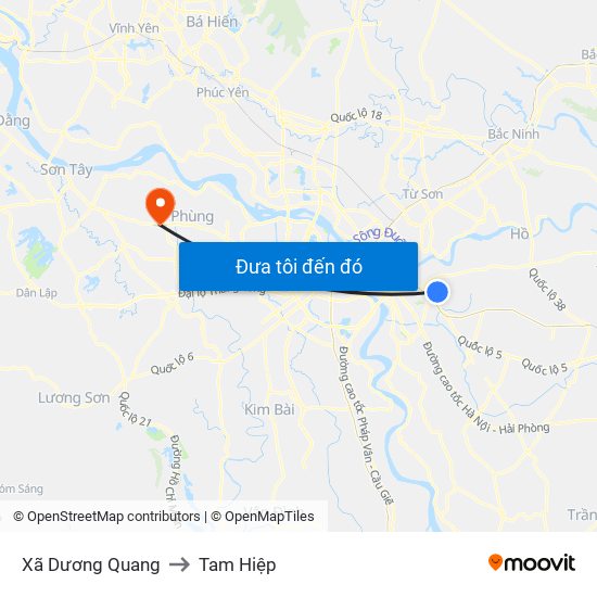 Xã Dương Quang to Tam Hiệp map