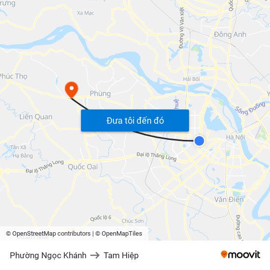 Phường Ngọc Khánh to Tam Hiệp map