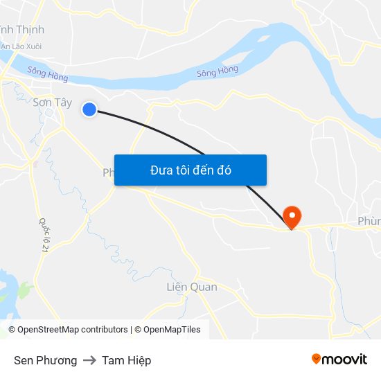 Sen Phương to Tam Hiệp map