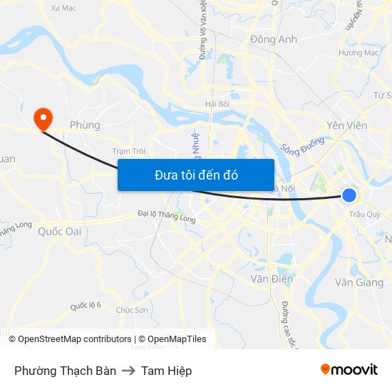 Phường Thạch Bàn to Tam Hiệp map