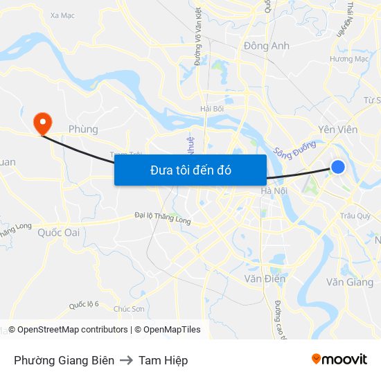Phường Giang Biên to Tam Hiệp map